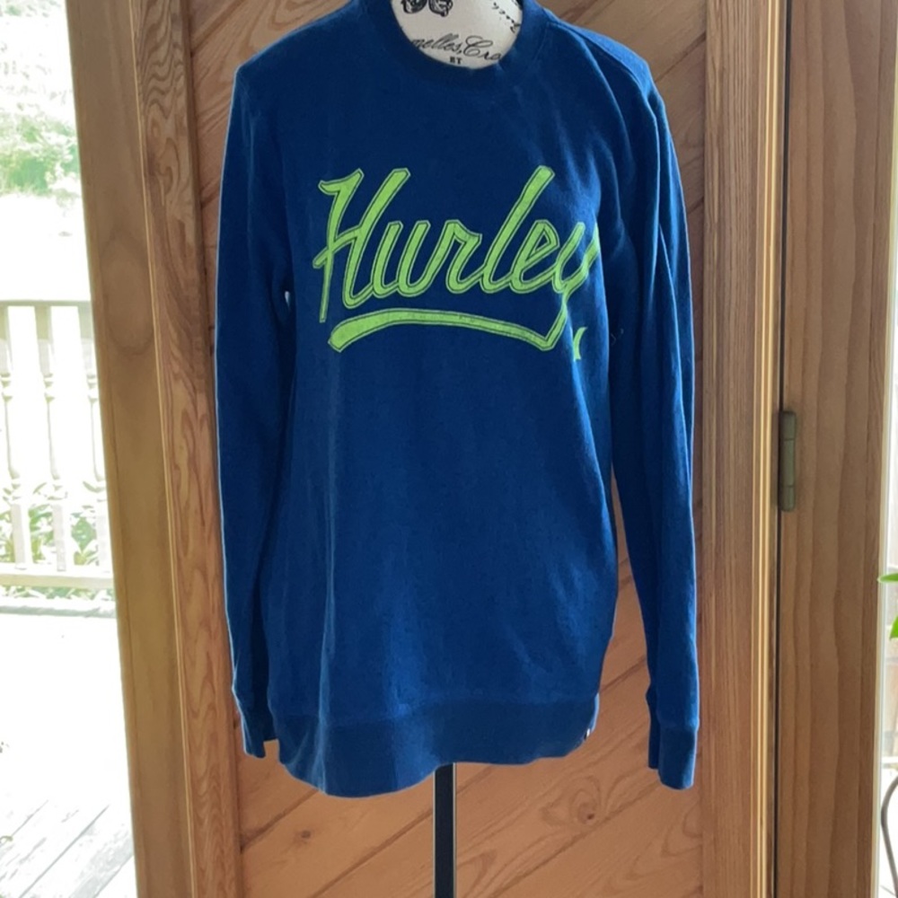 Men’s Size M Royal Blue/Black flecks w neon Hurley Sweater.